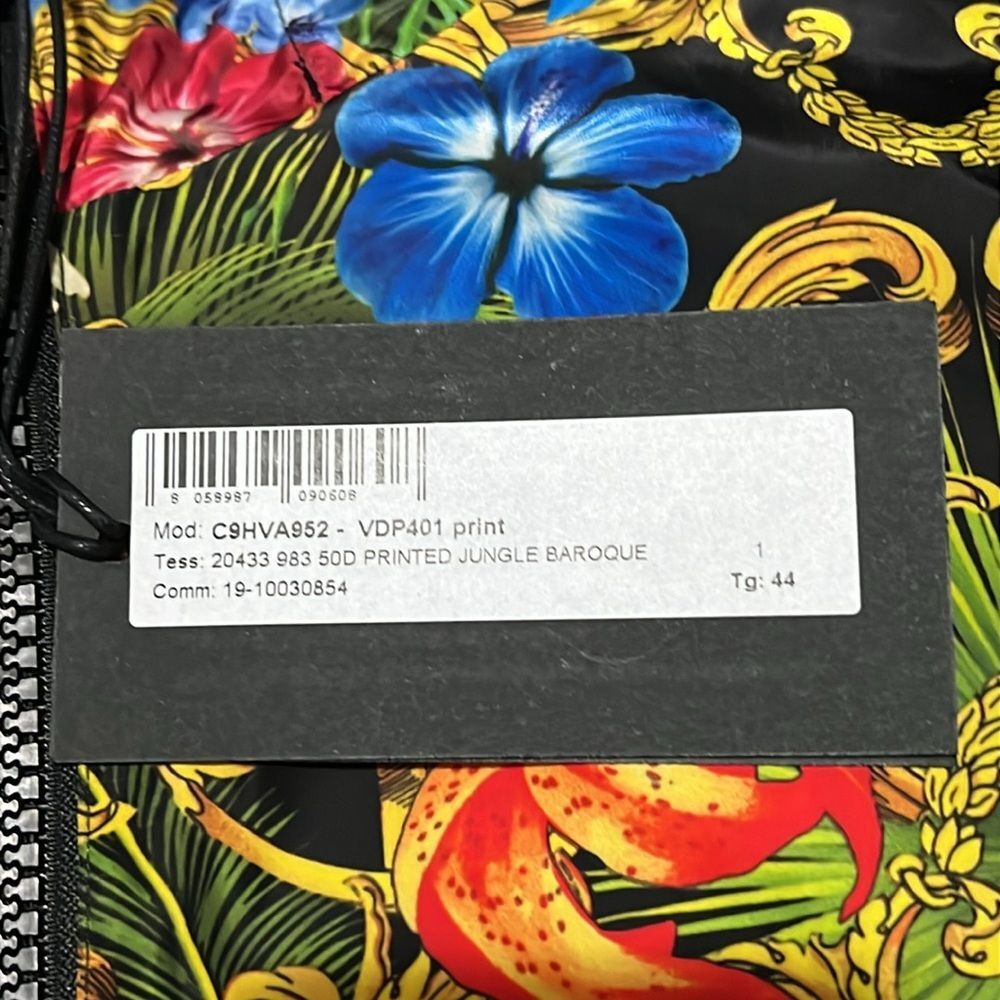 Versace Jeans Couture Jungle Baroque Printed Windbreaker Jacket, New, Size 44 - Picture 10 of 12